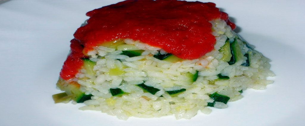 arroz con calabacin y tomate